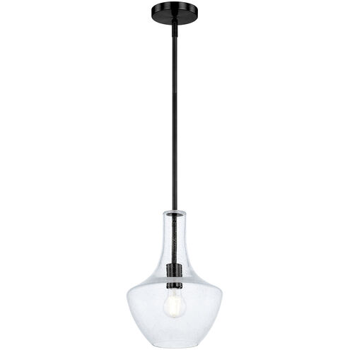 Fusion Collection 1 Light 9.5 inch Matte Black Pendant Ceiling Light, Harlow Family