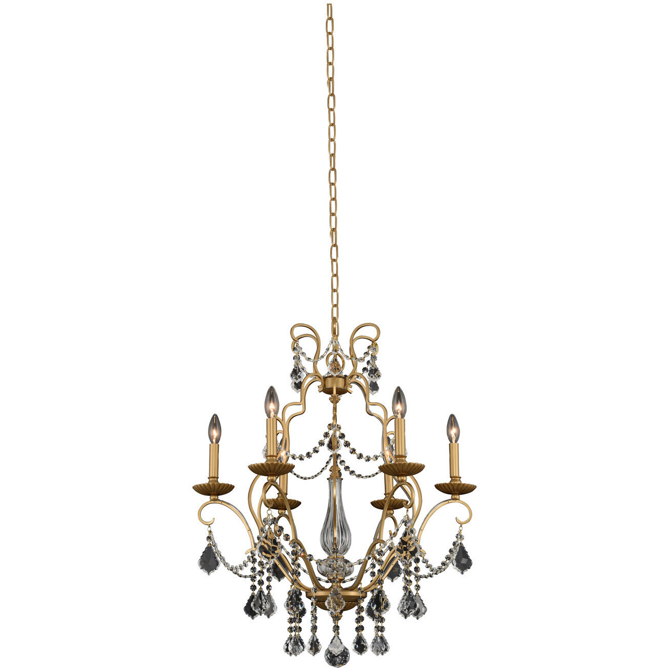 Elise 6 Light 26 inch Gold Patina Chandelier Ceiling Light