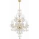 Traditional Crystal 15 Light 32 inch Polished Brass Chandelier Ceiling Light
