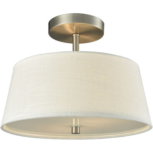 Morgan 2 Light 15 inch Brushed Nickel Semi Flush Mount Ceiling Light