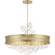 Verdi Square 8 Light 32 inch Soft Gold With Gold Leaf Convertible Pendant Ceiling Light