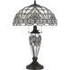 Tiffany 25 inch 60 watt Black Table Lamp Portable Light
