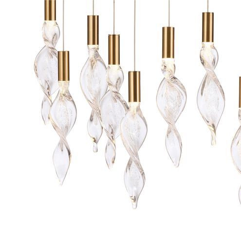 Aurora LED 10 inch Natural Brass Pendant Ceiling Light