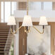 Alora Mood Sloan 3 Light 30 inch Brushed Gold and White Linen Chandelier Ceiling Light