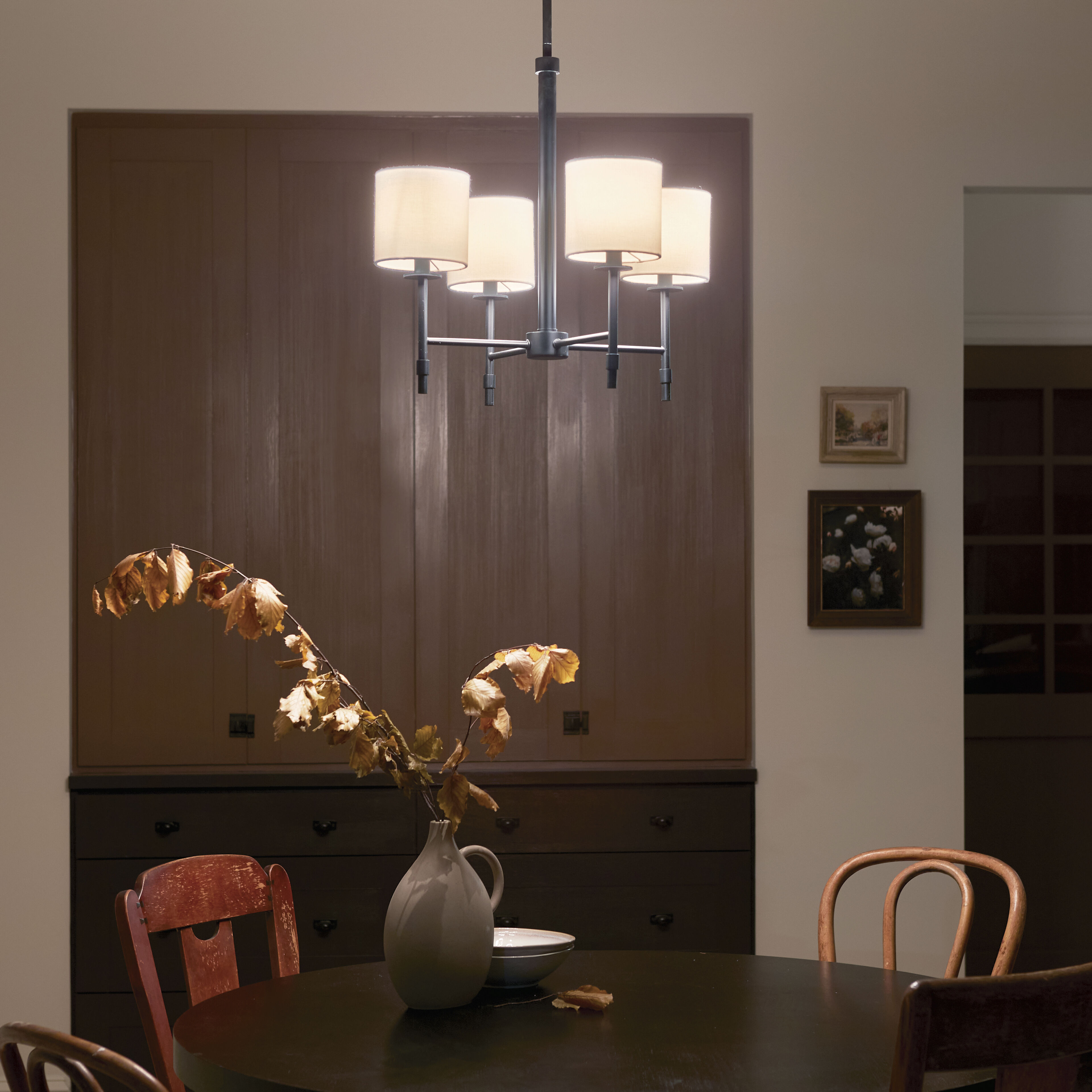 Kichler 52504BK Ali 4 Light 20 inch Black Chandelier Ceiling Light