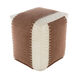 Fairhope Dark Brown/Ivory/White Pouf