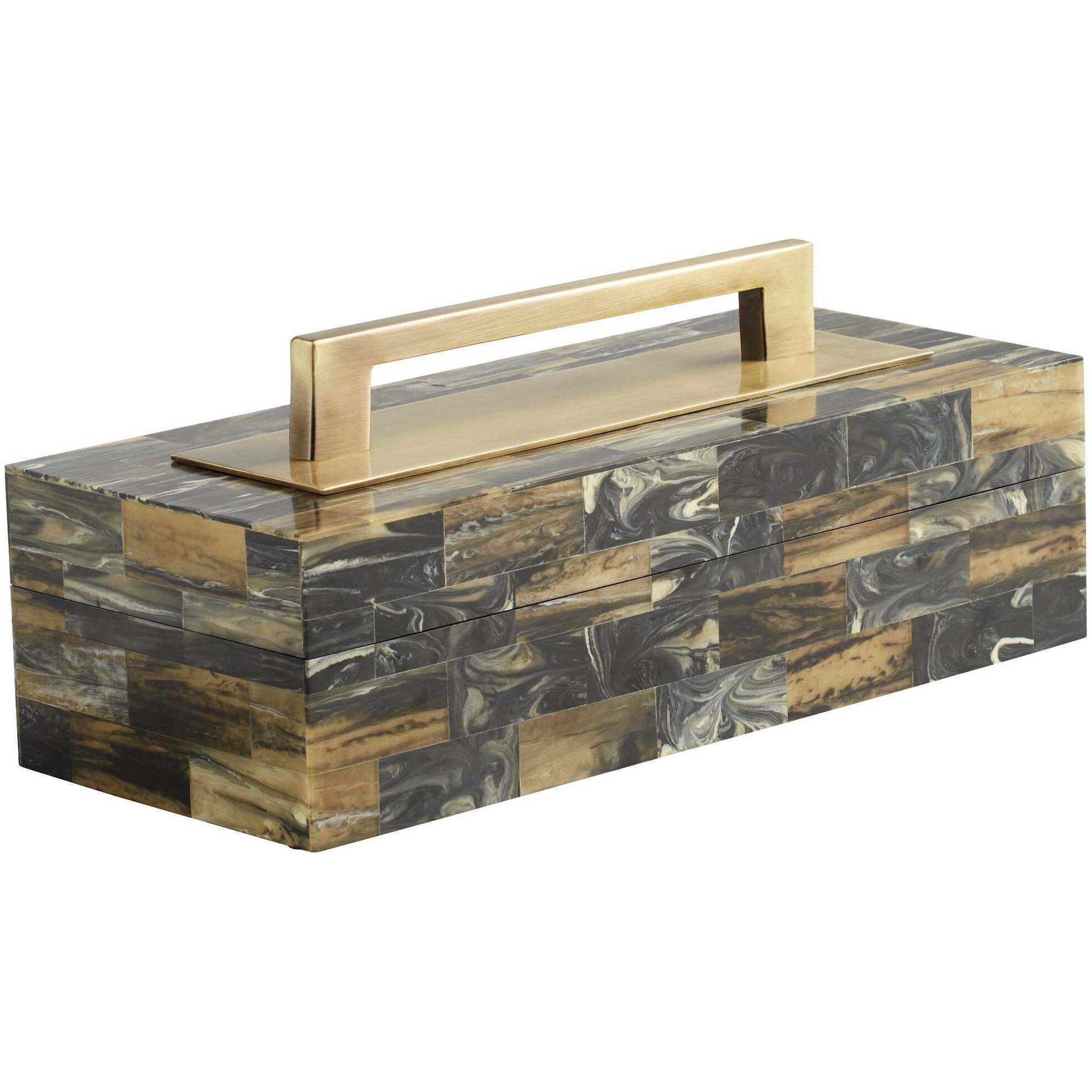 Cairo 14 X 6 inch Antique Brass Box