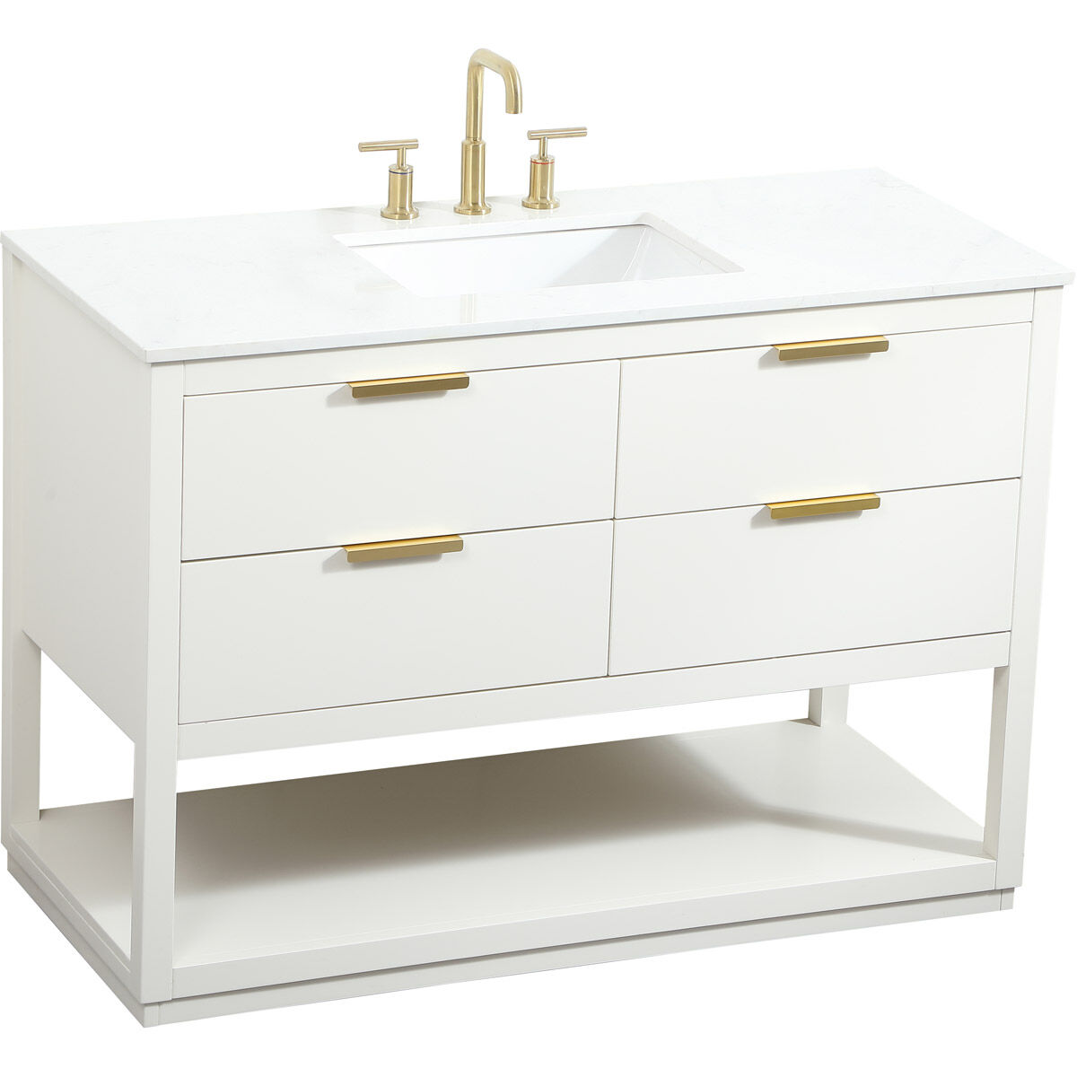 Larkin 48 X 22 X 34 inch White Vanity Sink Set