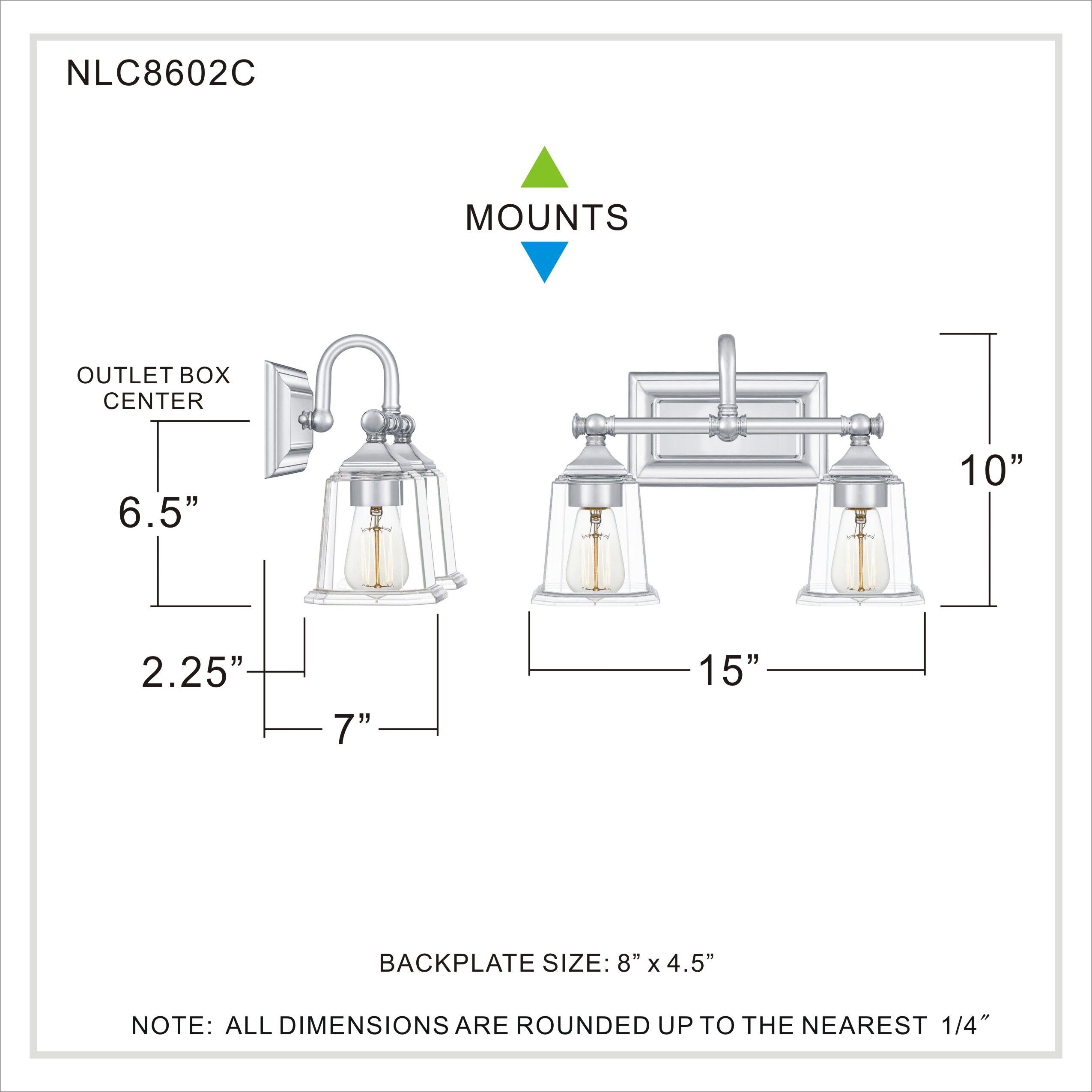 Nicholas 2 Light 15 inch Polished Chrome Bath Light Wall Light
