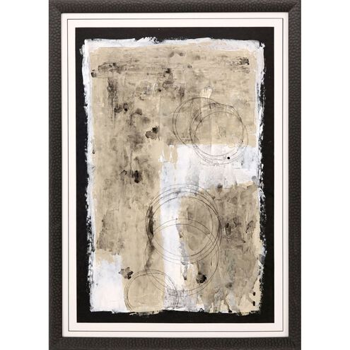 Abstract Collection Modern Rubbed Matte Espresso Wood With Honeycomb Embossing Framed Art