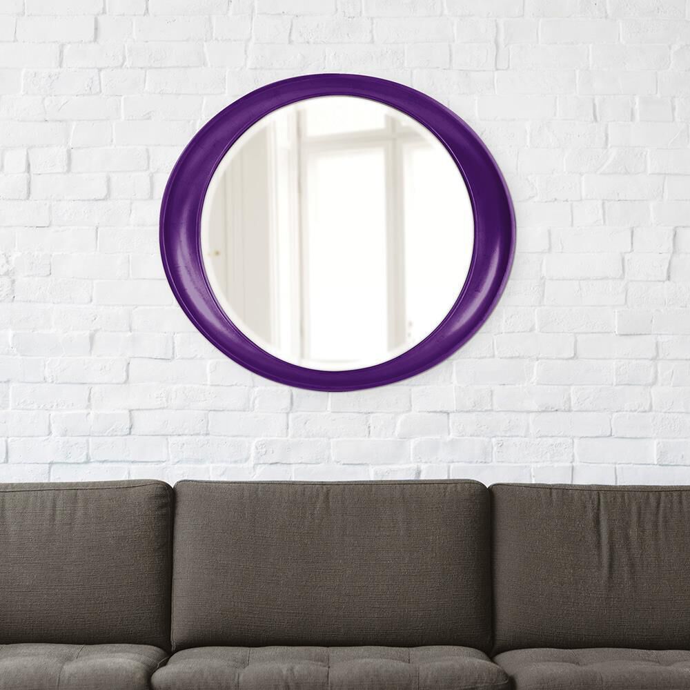 Ellipse 39 X 35 inch Glossy Royal Purple Wall Mirror