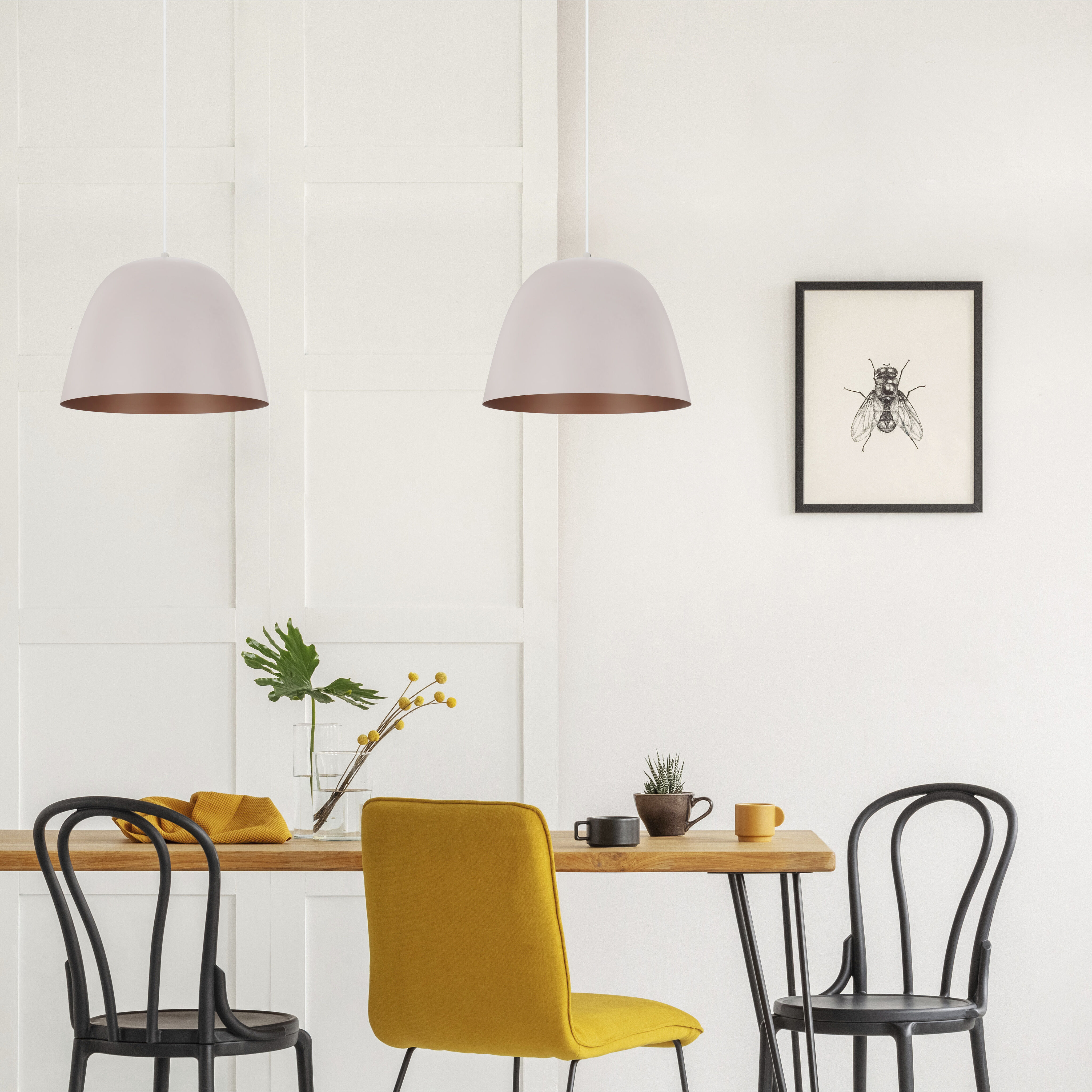 Coretto 1 Light 15.75 inch Matte White and Pastel Apricot and Copper Pendant Ceiling Light