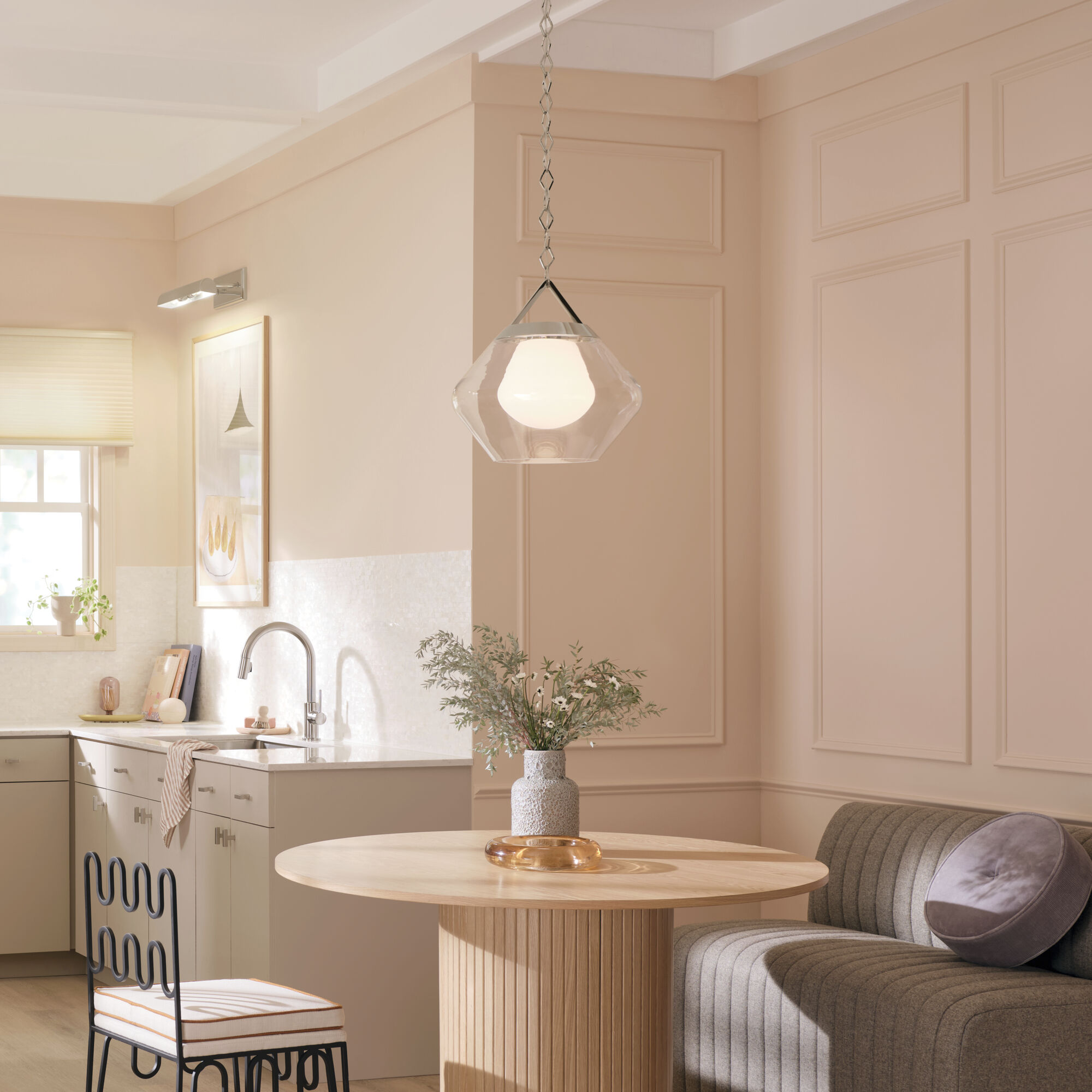 Nella 1 Light Polished Nickel Pendant Ceiling Light