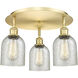 Caledonia 3 Light 16.75 inch Satin Gold Flush Mount Ceiling Light in Mica