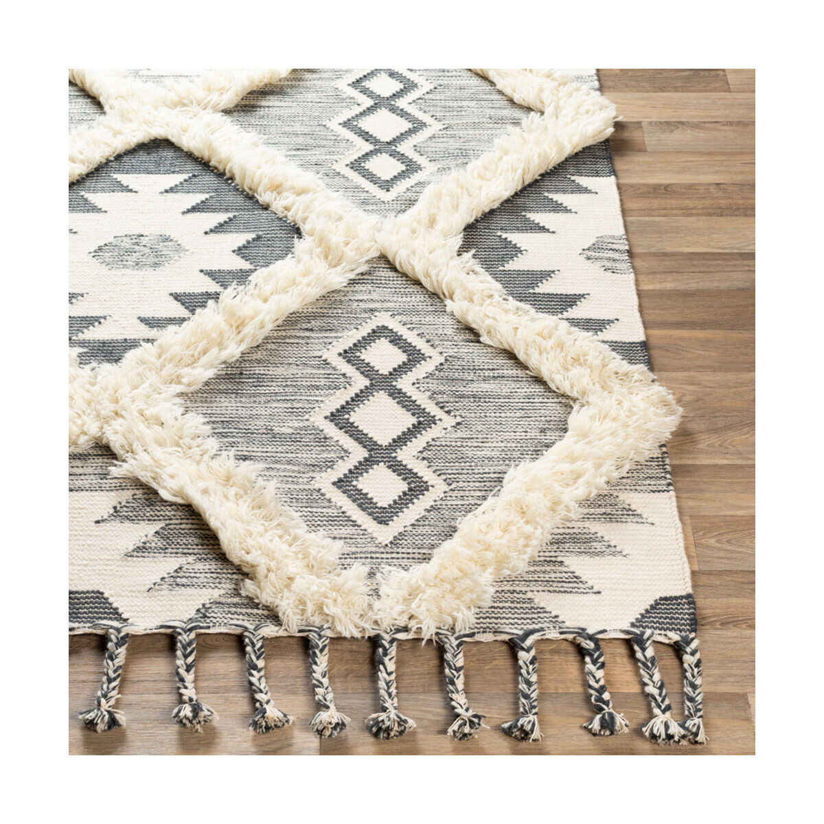 Apache 120 X 96 inch Charcoal/Ivory Handmade Rug in 8 x 10