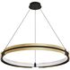 Grazia LED 36 inch Matte Black and Brushed Gold Chandelier Ceiling Light