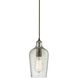 Hammered Glass 1 Light 5 inch Oil Rubbed Bronze Mini Pendant Ceiling Light in Clear Hammered Glass