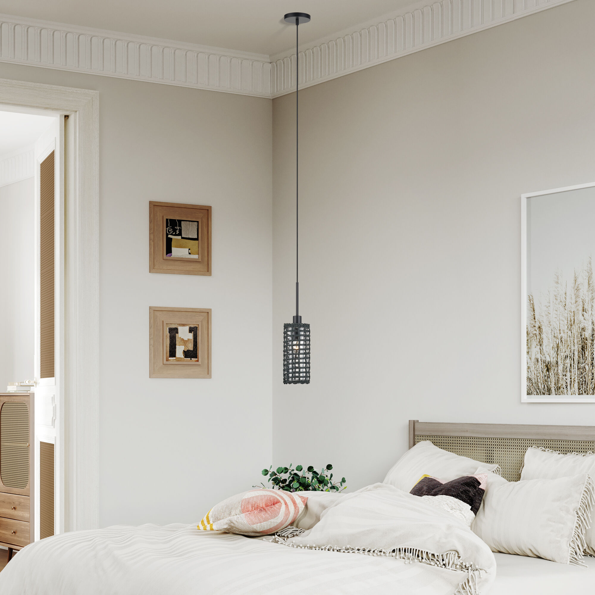 Twinewell 1 Light 5.13 inch Black Mini Pendant Ceiling Light