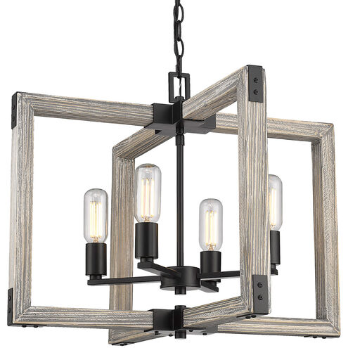 Lowell 4 Light 24 inch Matte Black Chandelier Ceiling Light