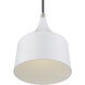 Bolita 8 inch White with Brushed Nickel Accents Pendant Ceiling Light