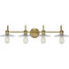 Fayette 4 Light 34.5 inch Vintage Brass Bath Vanity Wall Light