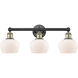 Fenton 3 Light 24.5 inch Black Antique Brass Bath Vanity Light Wall Light in Matte White