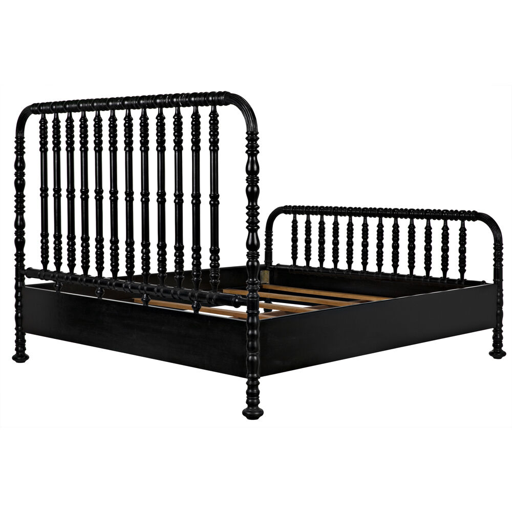Bachelor Hand Rubbed Black Bed, Eastern King