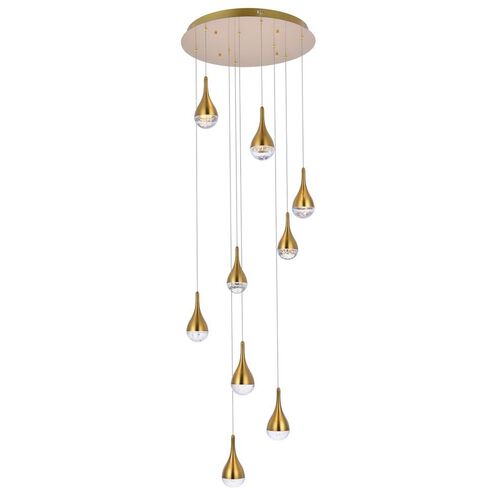 Amherst 9 Light 24 inch Satin Gold Chandelier Ceiling Light