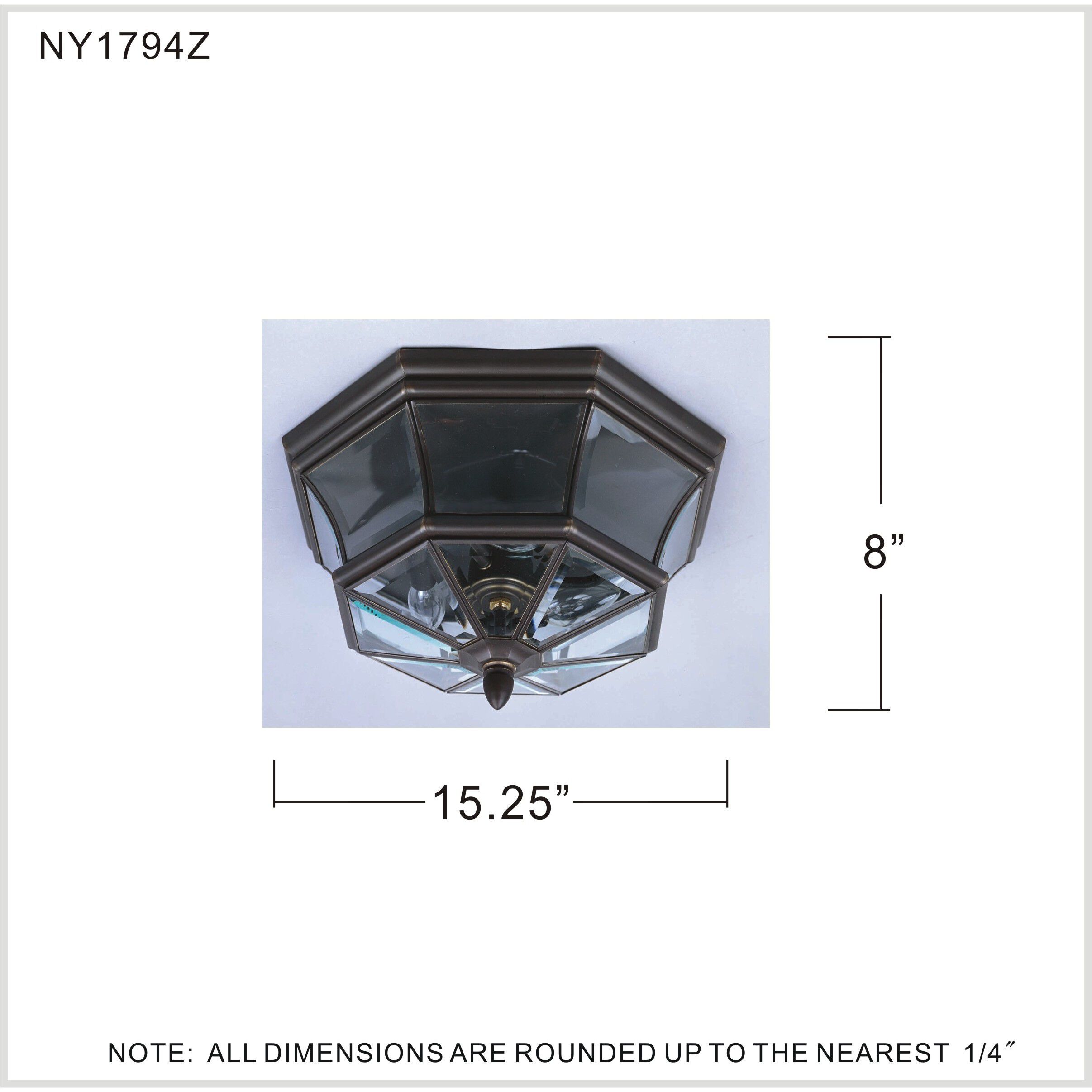 Newbury 3 Light 15 inch Medici Bronze Outdoor Semi-Flush Mount