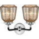 Nouveau Chatham LED 14 inch Black Polished Nickel Bath Vanity Light Wall Light in Mercury Glass, Nouveau