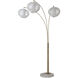 Bloom 86.6 inch 9 watt Weathered Brass and White Arc Floor Lamp Portable Light