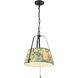 Alora Mood Scout 2 Light 13.25 inch Matte Black and Green Linen Pendant Ceiling Light