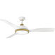 Alba 56 inch Matte White with Heritage Brass with Matte White Blades Smart Fan