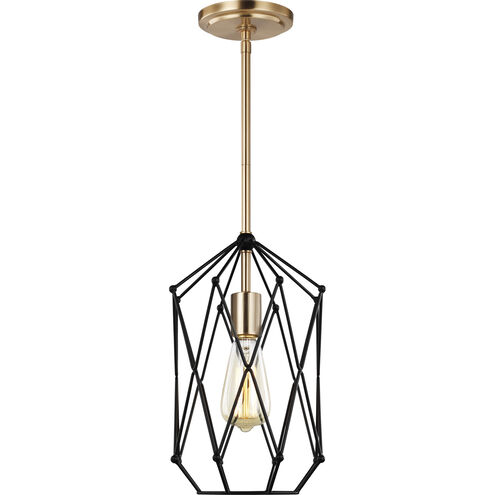 Zarra 1 Light 8 inch Satin Brass Pendant Ceiling Light