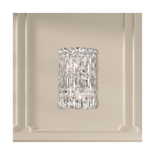 Sarella 2 Light Antique Silver Wall Sconce Wall Light in Swarovski