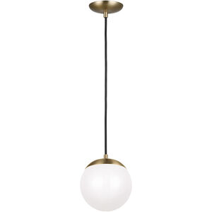 Leo - Hanging Globe LED 8 inch Satin Brass Pendant Ceiling Light