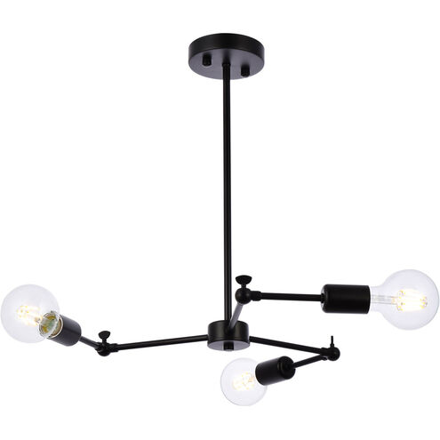 Furlong 3 Light 28.4 inch Black Pendant Ceiling Light
