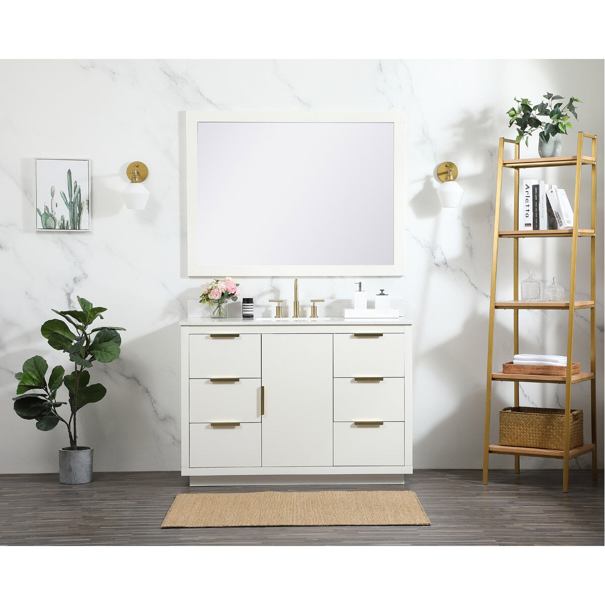 Blake 48 X 22 X 34 inch White Vanity Sink Set