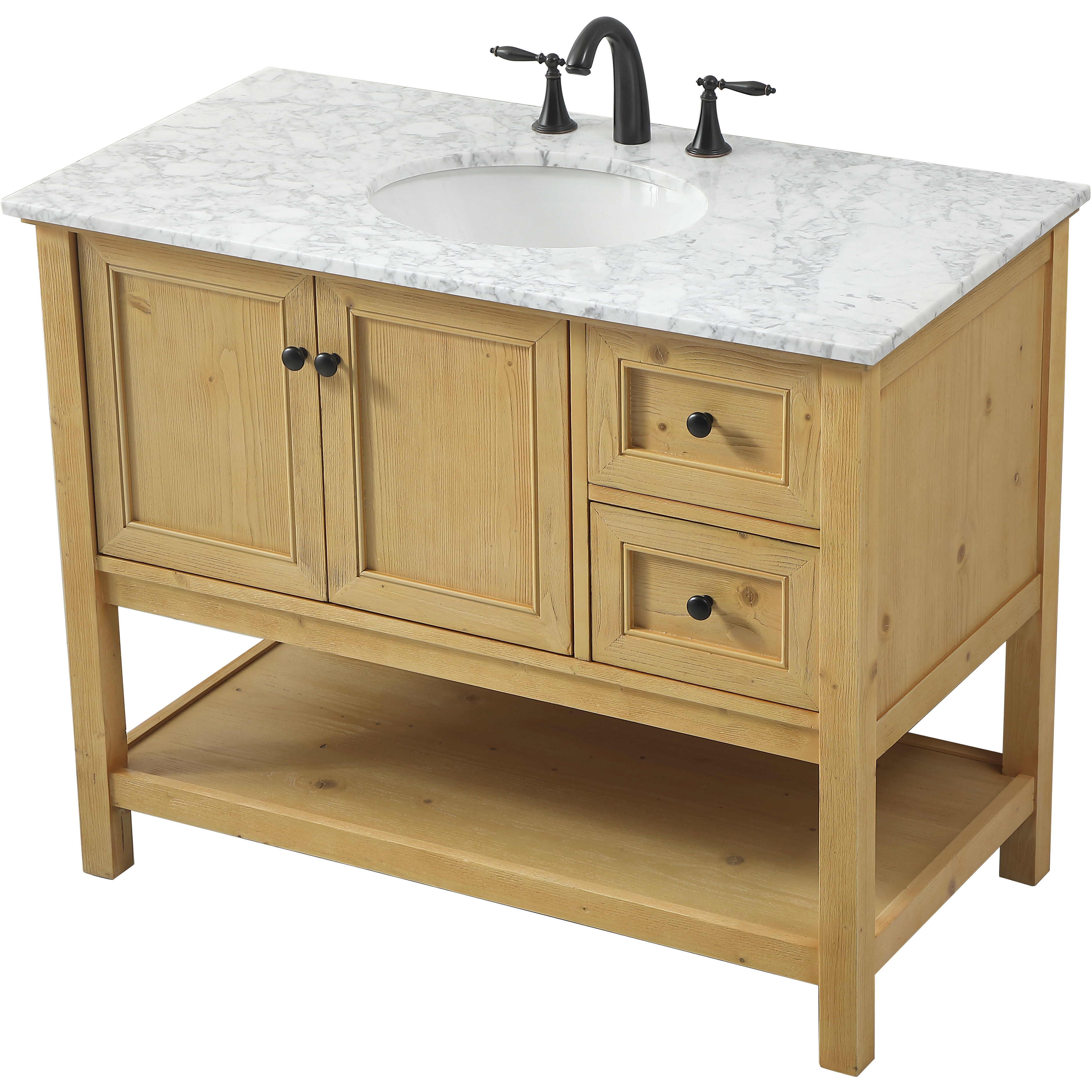 Metropolis 42 X 22 X 34 inch Natural Wood Vanity Sink Set