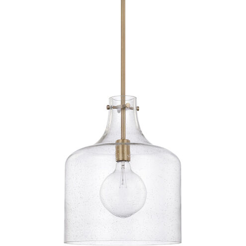 Elijah 1 Light 12 inch Aged Brass Pendant Ceiling Light