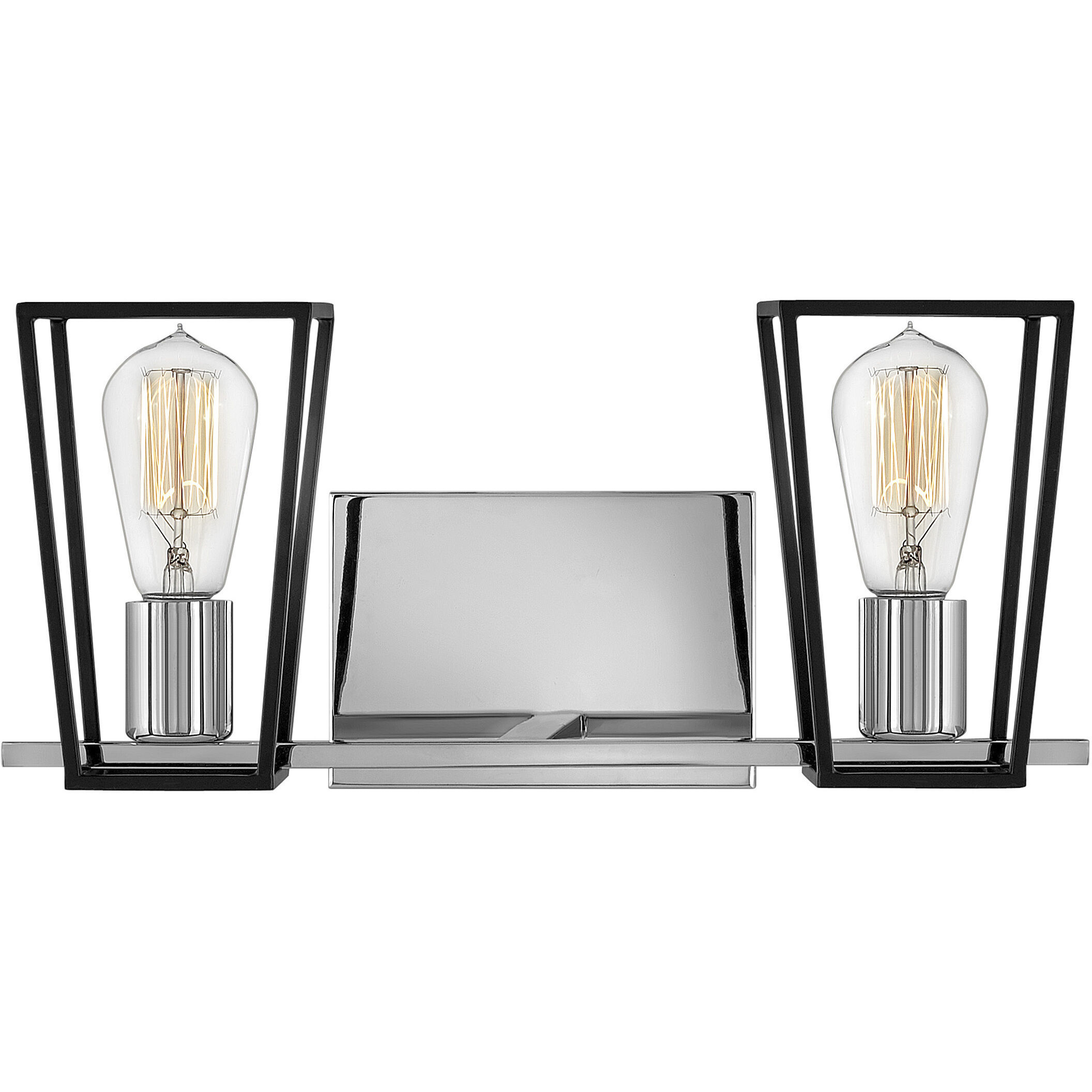 Filmore 2 Light 16 inch Chrome with Satin Black Vanity Light Wall Light