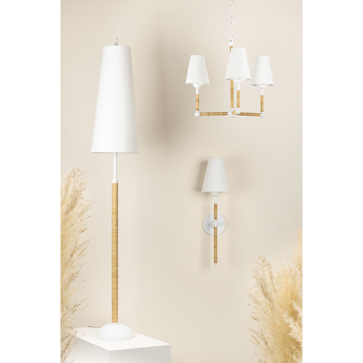 Mariana 70 inch 60.00 watt Textured White Floor Lamp Portable Light