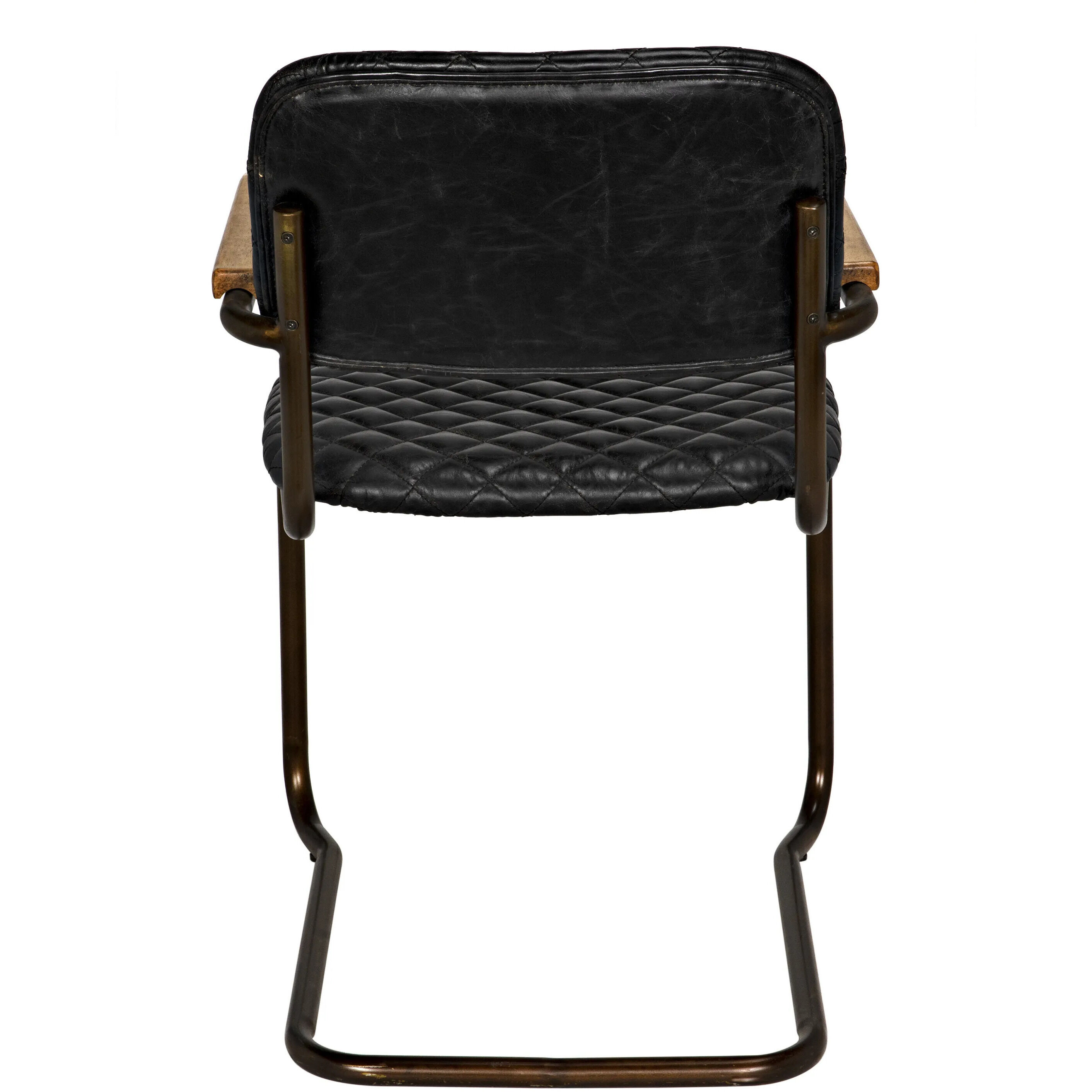 0045 Dark Walnut and Antique Brass Arm Chair