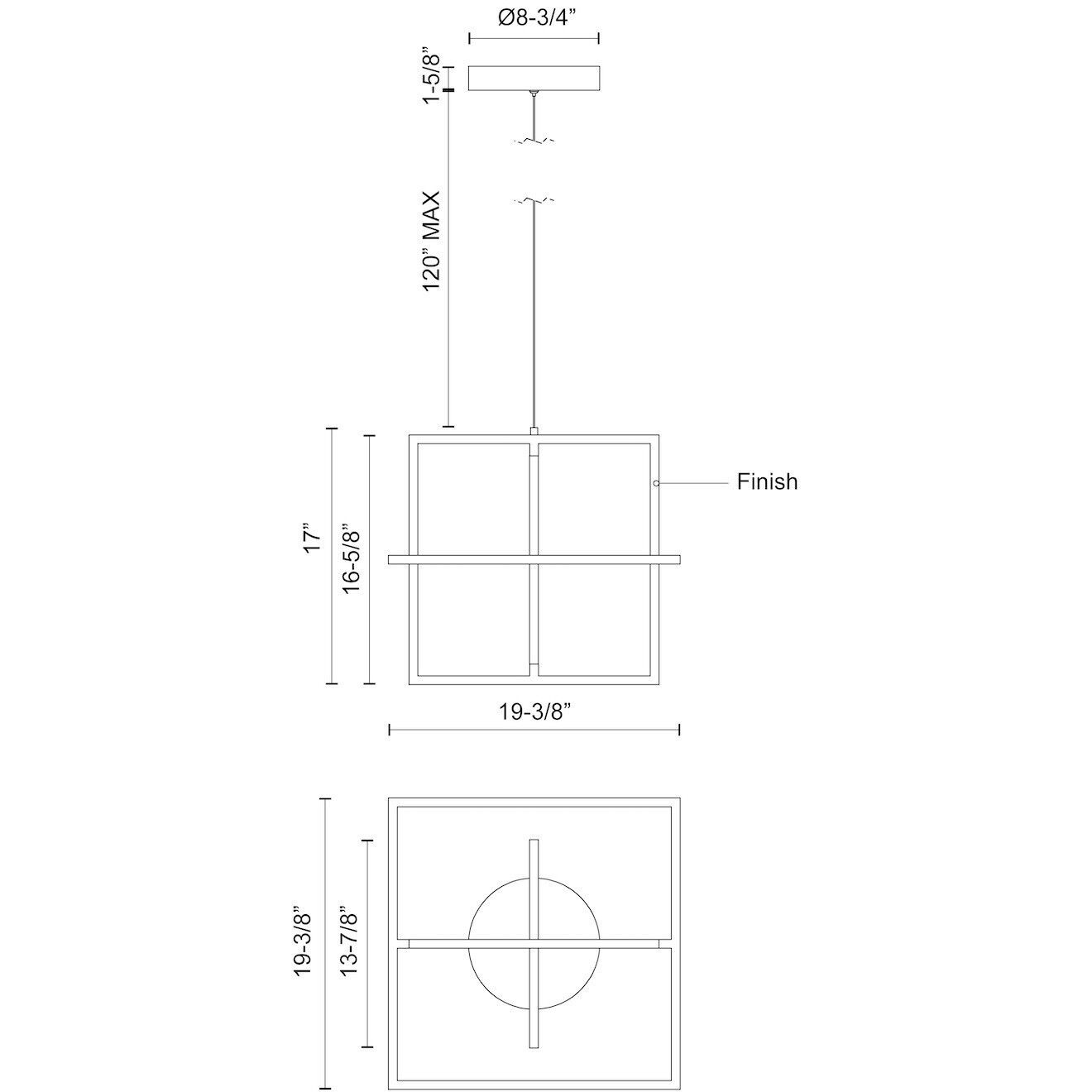 Mondrian Pendant Ceiling Light in Brushed Nickel