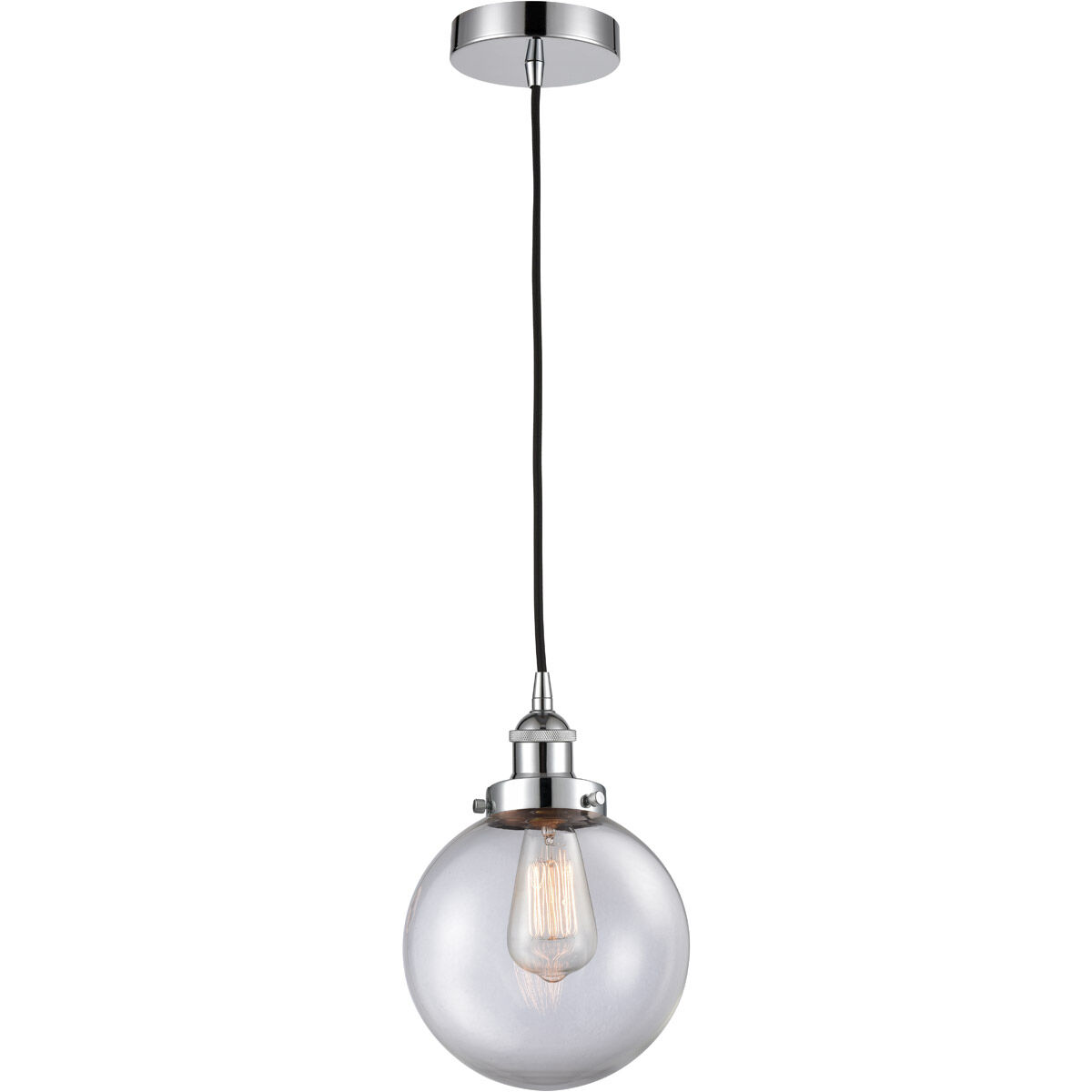 Edison Beacon 1 Light 8 inch Polished Chrome Mini Pendant Ceiling Light