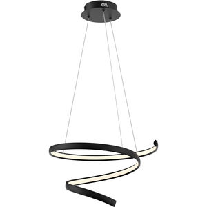 Helix 1 Light 19.5 inch Black Pendant Ceiling Light, Spiral