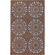 Bombay 156 X 108 inch Medium Gray, Denim, Dark Brown, Olive Rug