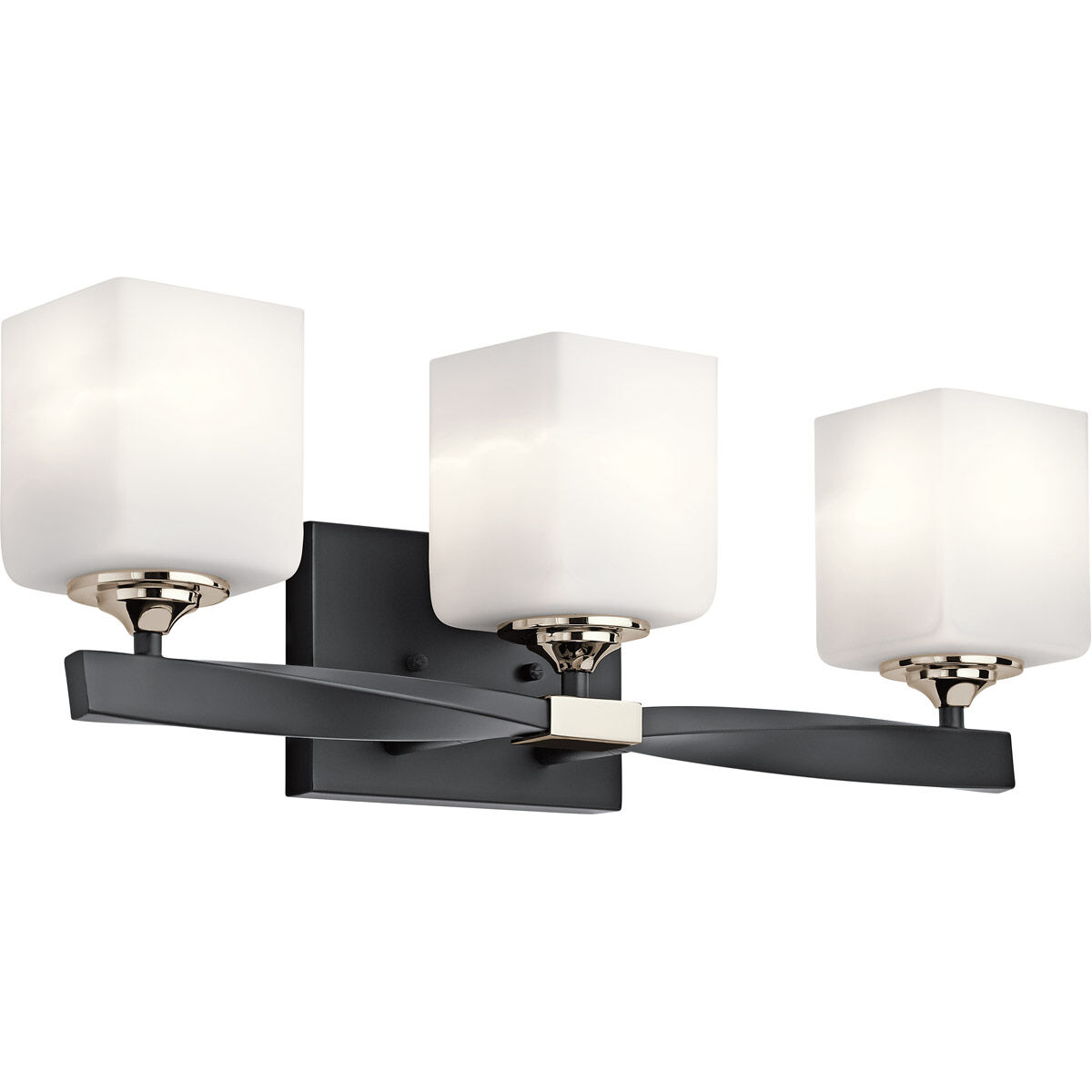 Marette 3 Light 23 inch Black Wall Mt Bath 3 Arm Wall Light