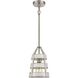 Brigantine 1 Light 7 inch Weathered White with Satin Nickel Mini Pendant Ceiling Light