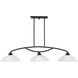 Somerset 3 Light 50 inch English Bronze Linear Chandelier Ceiling Light